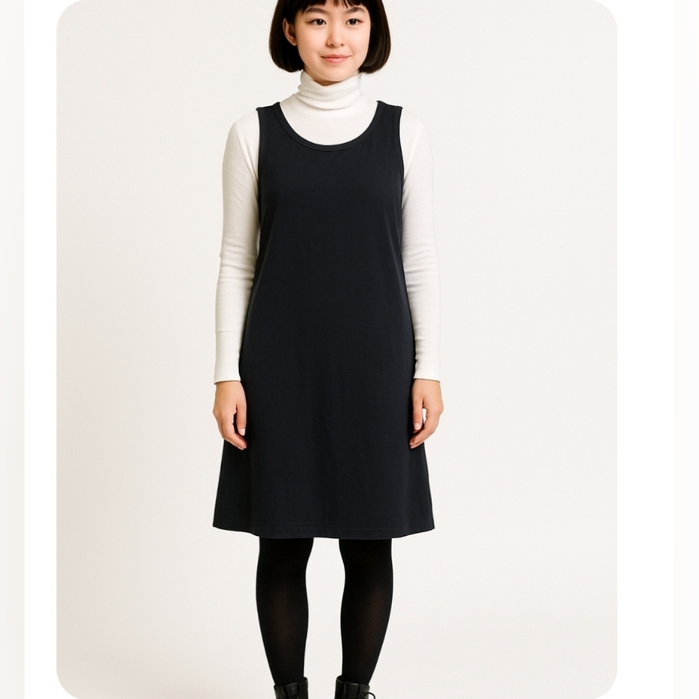 Limited America Rayon Lagenlook black tunic / dress / beach coverup size S